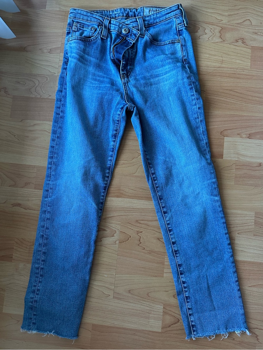AG Adriano Goldschmied Light Blue Straight-Leg Jeans
